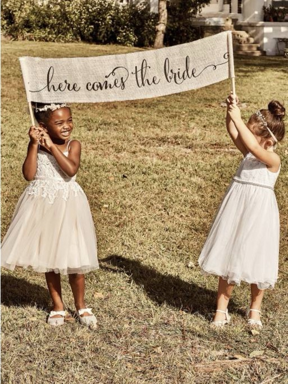 White David's Bridal Flower Girl Tulle Dress - Picture 3 of 12
